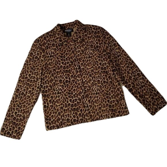 BRIGGS NEW YORK Vintage Leopard Print Blazer Jacket - Picture 1 of 5
